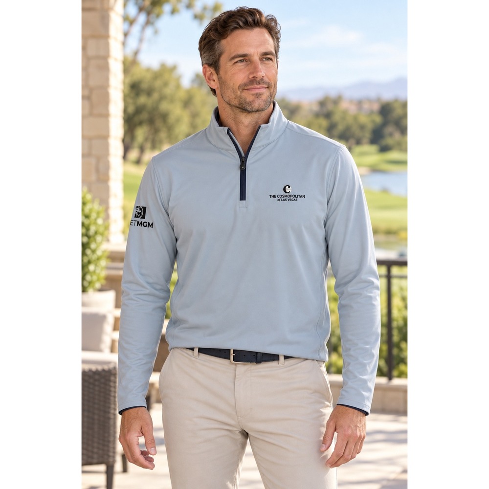 Greyson Mens XXL 1/4 Zip Golf Pullover Wolf Blue Tate Cosmopolitan BetMGM NWT